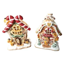 Votive Candle Holders Covers Ceramic Christmas Winter Candyland Gingerland