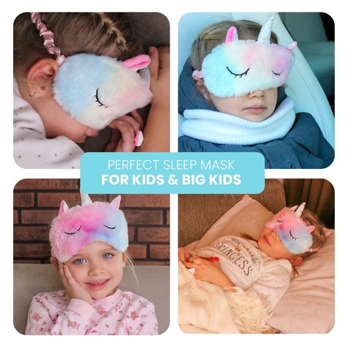 Girls Kids Sleeping Unicorn Eye Mask Travel Sleep Women Blindfold Sex Blackout