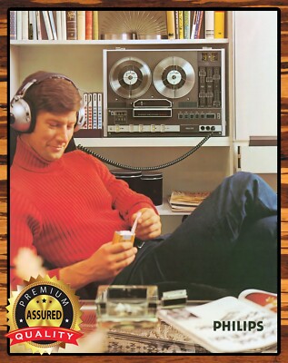 Philips - Reel To Reel - HiFi - 1970s - Rare - Metal Sign 11 x 14