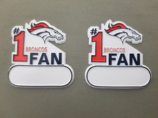 New NFL 2 Pcs. Denver Broncos 1 Fan Magnets.