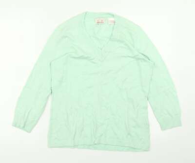 EP Pro Damen Pullover blau V-Ausschnitt Baumwollmischung Größe M