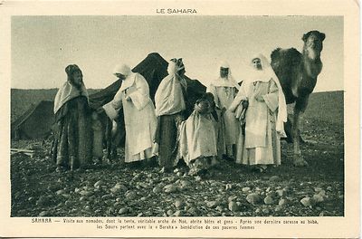 AK / POSTCARD ALGERIEN / SAHARA BESUCH BEI DEN NOMADEN 