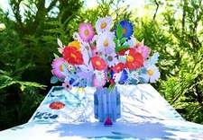 3D Pop Up Greeting Card Flower Floral Birthday Mom Mother Thank You Valentine