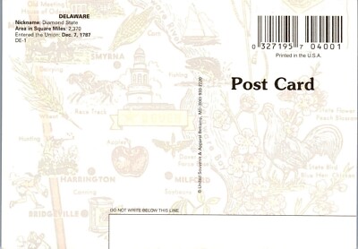 Delaware Vintage Travel Poster Postcards - Set Of 20 Identical Cards