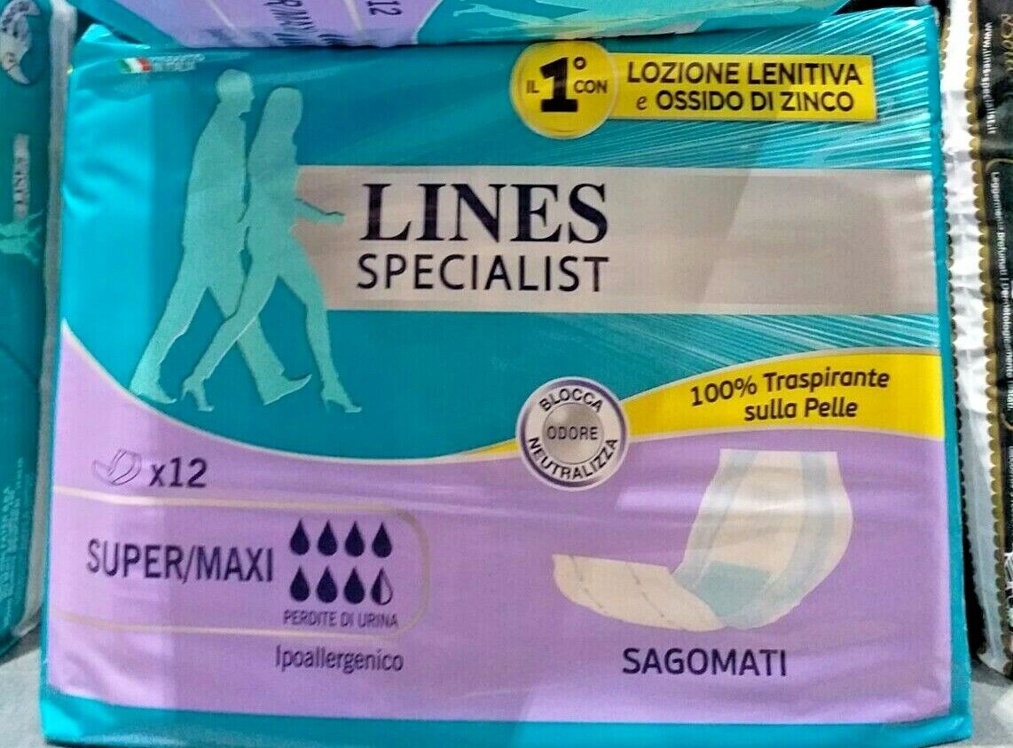 7 Conf. (84 Pannoloni Sagomati) Lines Specialist Super Maxi per Incontinenti Duży zysk, niska cena