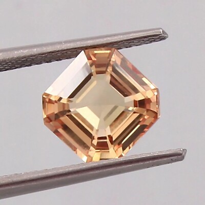 AAA Natural 11x11 MM Ceylon Padparadscha Sapphire Loose Asscher Cut Gemstone Cut