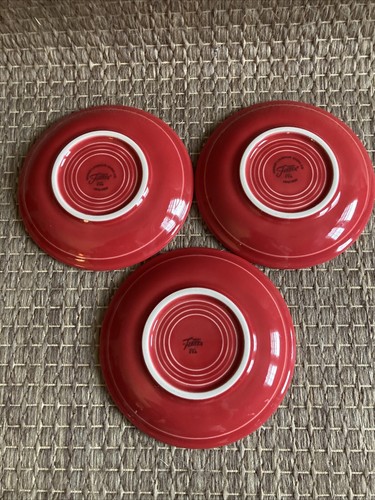 Fiesta Ware 3 Pc Red Cup & Saucer Set Fiestaware MINT Condition - Picture 4 of 6