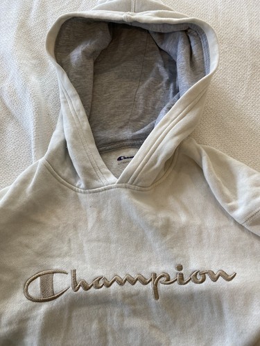 Champion  Cream & Tan Athletic Wear Pullover Hoodie Sweatshirt Youth Size XL - Picture 4 of 6
