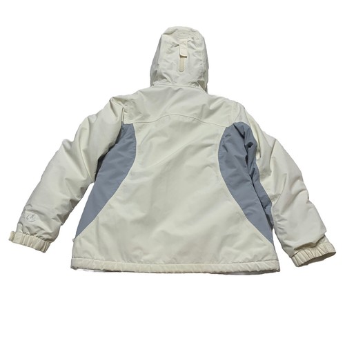 Lands End Winter Coat Jacket Kid's Size Medium 10-12 Ivory Gray Hooded - Picture 2 of 12