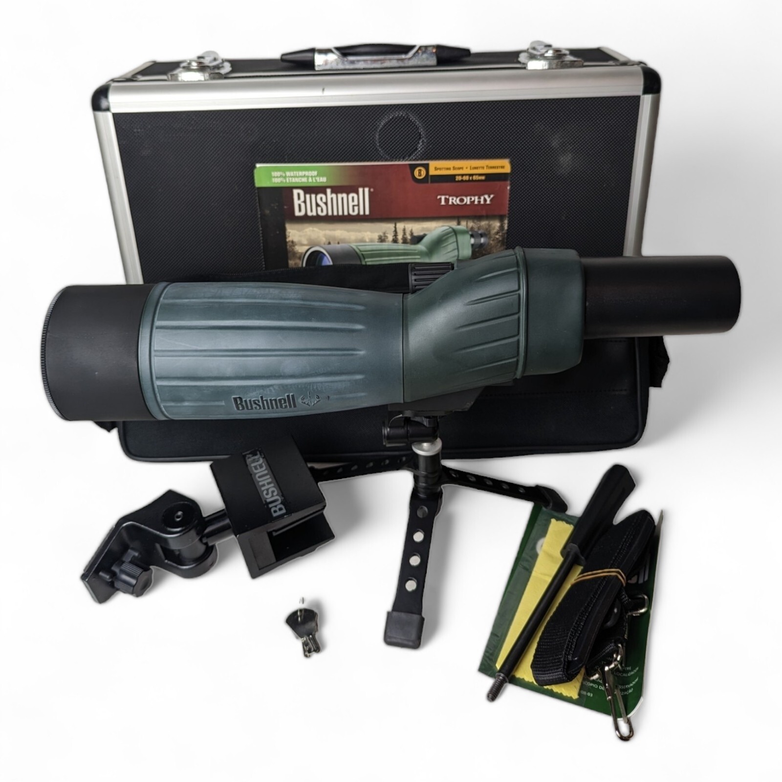 Bushnell Trophy Spotting Scope Green 2060x65mm Tripod Hard Case Soft