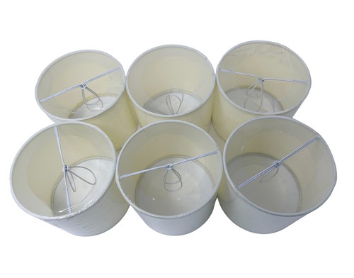 6 Wellmet Clip-on Shades Fabric Small Drum Lamp Chandelier White NEW - Picture 5 of 6