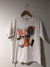 Vintage 90s Looney Tunes Taz Basketball Air Jordan White X-Large T-Shirt