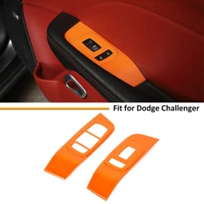 For Dodge Challenger 15+ 2xDoor window switches Control Accessories Cover Orange