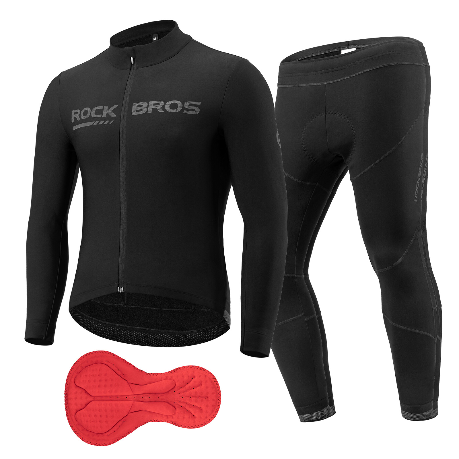 ROCKBROS Tuta Bici Giacca Invernale Giacche Pantaloni Sport Antivento Calda Uomo Asia