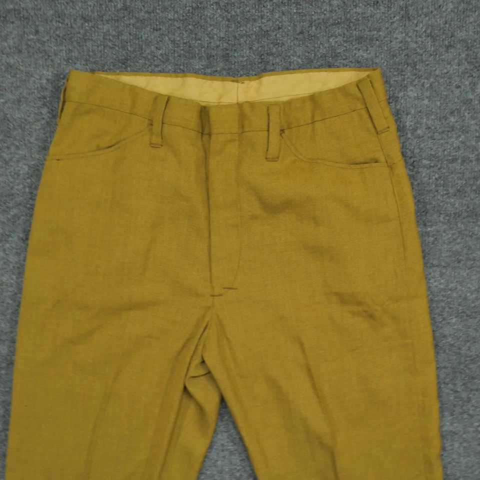 Vintage Pants Mens 29x32 Yellow Mustard Wool Duck Slacks Rockabilly Western 50s - Image 2 of 4