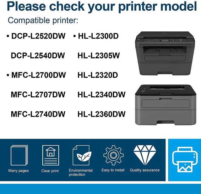 3Pack TN660 TN 630 Toner Cartridge for Brother MFCL2740DW HLL2300D HL