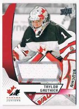 2019-20 UPPER DECK JUNIORS TAYLOR GAUTHIER JERSEY 1 COLOR TEAM CANADA #20