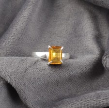 Citrine Gemstone 925 Sterling Silver Ring Handmade Jewelry Ring For Gift