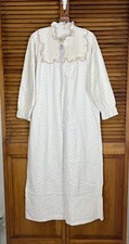 Vintage J.C. Penney Flannel Nightgown Full Length Size Medium Modest Granny