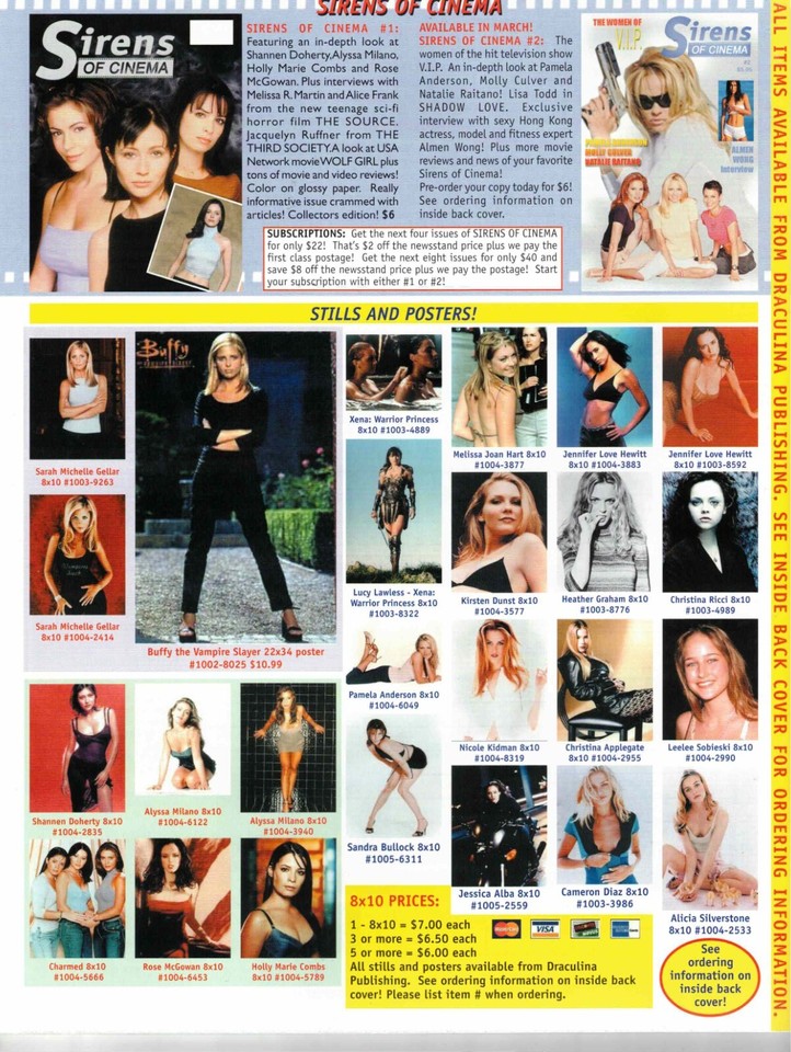 DRACULINA MAGAZINE #41 2002 DARIAN CAINE JUSTICE HOWARD ALLANAH RHODES