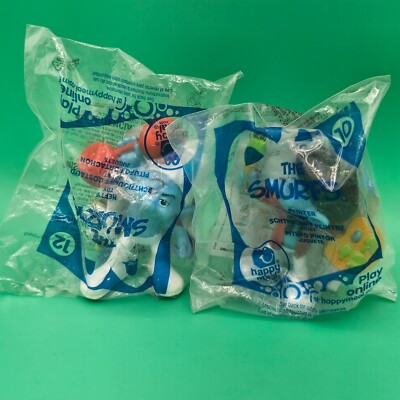 2011 The Smurfs McDonalds Happy Meal Toy - Hefty & Painter LOT OF 2 BRAND NEW