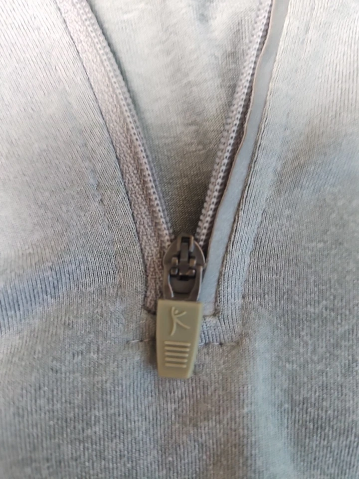 Camisa Deportiva Danskin Now Semi-Ajustada Gris Rosa 3/4 Cremallera Mangas Largas XXL Foto 3 de 4