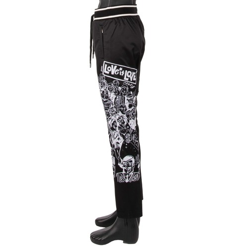 DOLCE & GABBANA DG Logo King Sicily Tradition Jogger Trousers White Black - Picture 2 of 9