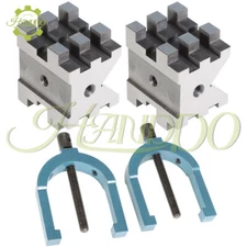 2-3/8" × 2-3/4" × 2" Multi-Use V-Block and Clamp Set Hardened Steel Precision