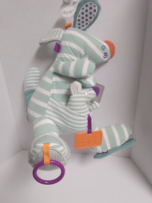 Dolce France Kangaroo & Baby Stuffed Striped Soft Plush 12'' NEW