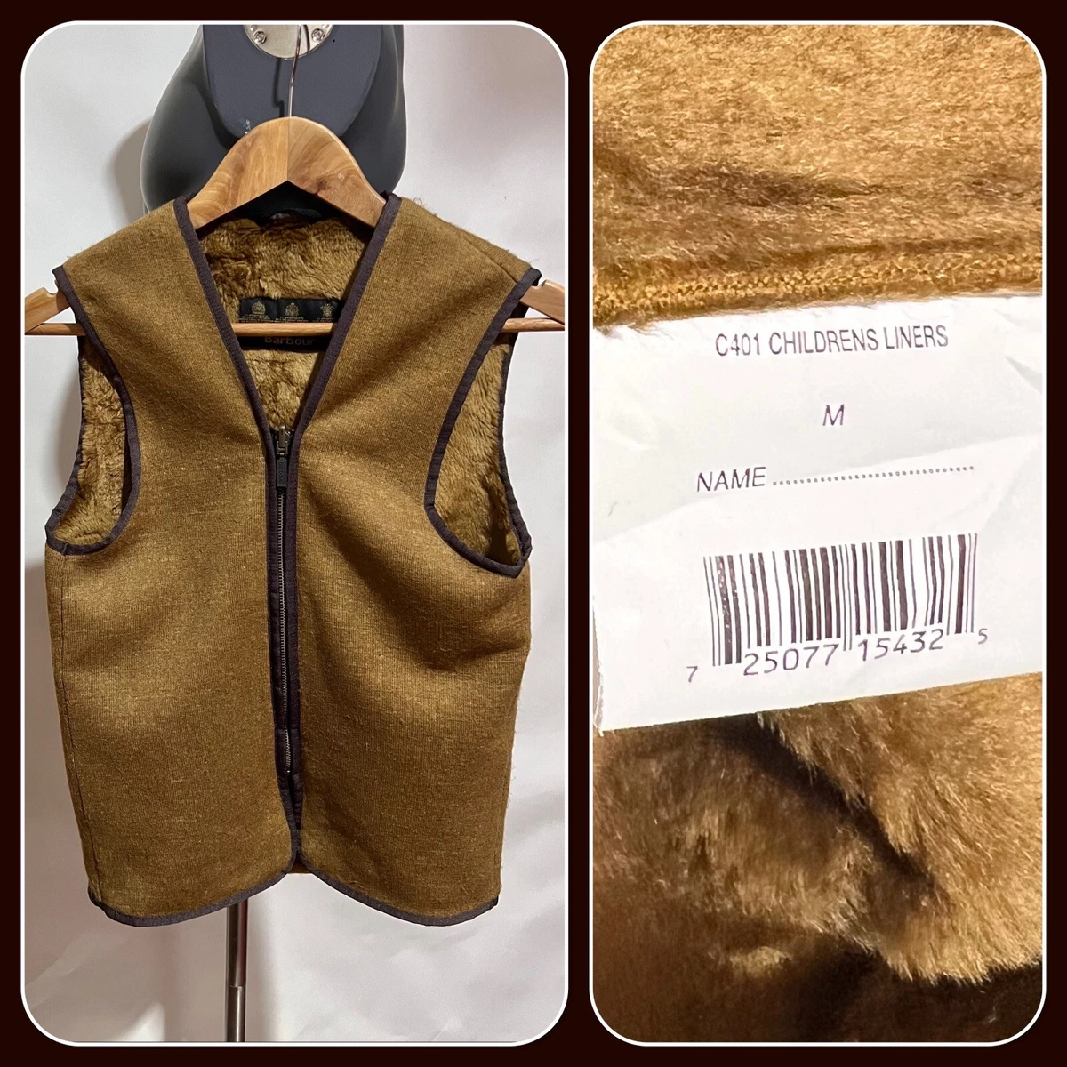 Barbour pile zip store in liner
