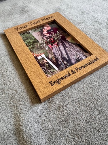 Custom Photo Frame, Engraved Picture Frame Gift, Bespoke Engraving French Oak A4 - Picture 3 of 15