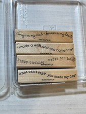 STAMPIN UP WOOD MOUNTED STAMP SETS RETIRED BIRTHDAY LOVE FRIENDS
