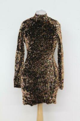 Motel RUBY ROSE BODYCON DRESS in Discos Bronze UK S LN019 QQ 09