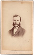 Antique CDV Circa 1860s Hardy Handsome Bearded Man In Suit Boston MA