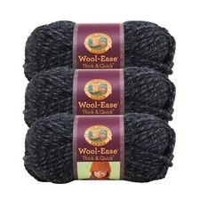 (3 Pack) Lion Brand 640-303K Wool-Ease Thick & Quick Bulky Yarn, Constellation