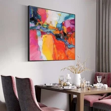 Red Orange hand painted Oil Painting Abstract Contemporary  Canvas wall art