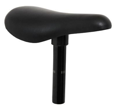 DK zweiteiliger BMX Freestyler Fahrrad gepolsterter Sitzsattel 25,4 mm (1'') Sitzstütze schwarz