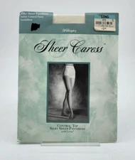 Worthington Sheer Caress Silky Sheer Control Top Sandalfoot Pantyhose Bone Long