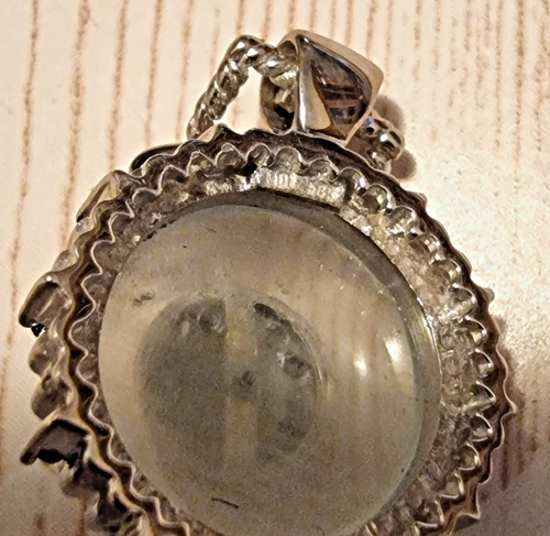 Anhänger 585 Weiß-Gold Mondstein, 25 blaue Brillanten, mit Kette 333 Weißgold... - Bild 13 von 23