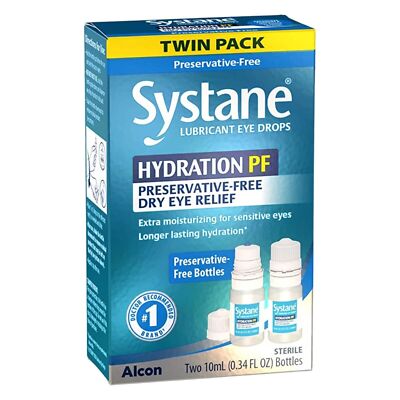 Systane HYDRATION PF Lubricant Eye Drops 2-10mL bottles EXP 2027+