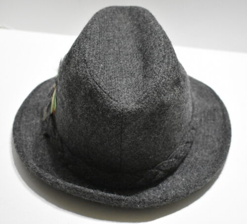 Hat Cap Stetson Fedora Trilby Gray Tweed Wool 7 Retro 60s 70s - Picture 4 of 11