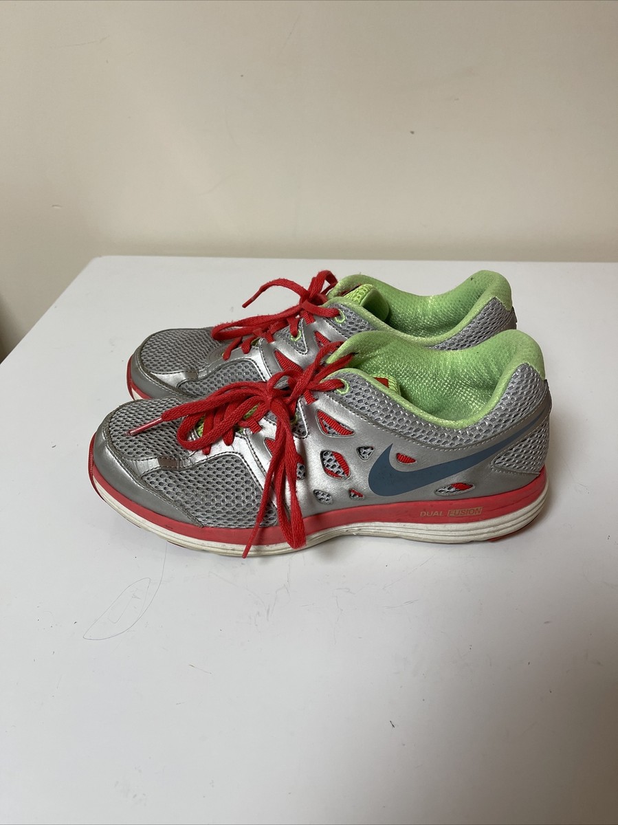 Nike Dual Fusion Lite Women's Silver Red Running Shoes Size Nike Dual Fusion Lite Women's Silver Red Running Shoes Size