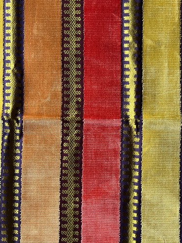 GP&J Baker Montacute Velvet Spice/Magenta/Celadon 24"x 24"Fabric Remnant