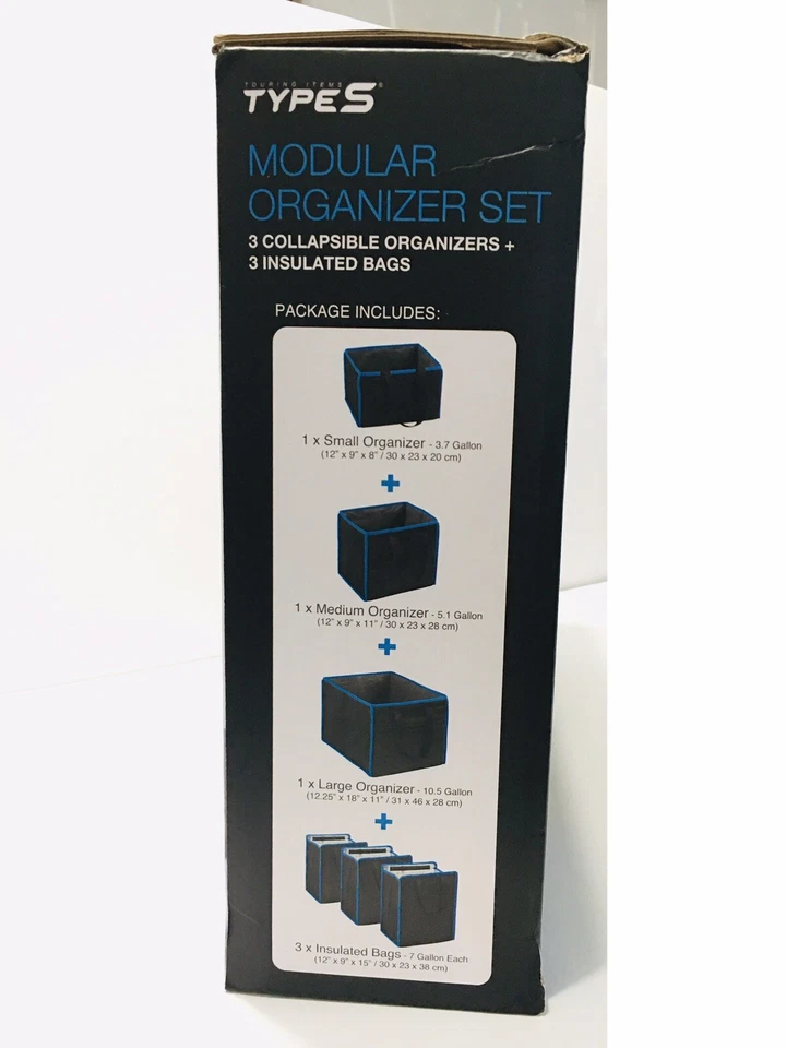 NEW Modular Organizer Set 3 collapsible organizers 3 insulated storage bag TypeS - Image 3 of 4