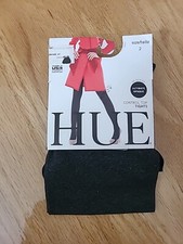 New HUE Women's Ultimate Opaque Tights 90 Den, Graphite, Size 2  S/M 