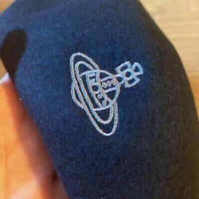 Vivienne Westwood beret hat cap Black orb embroidery wool Vivienne Westwood beret hat cap Black orb embroidery wool