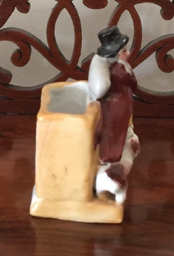 VICTORIAN MATCH STRIKER FAIRING. A DOG BITING A BURGLAR WITH HIS SWAG - Picture 5 of 5