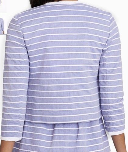 NWT Brooks Brothers Size 8 Blue/White Stripe Lightweight Jacket - Picture 3 of 10