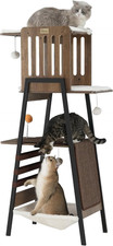 Modern Cat Tree, 58-Inch Cat Tower for Large Cats, Maine Coon Cat Tree with Scra