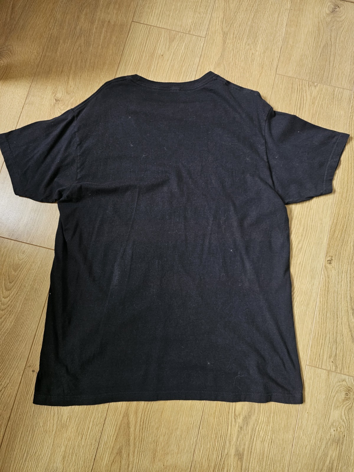 Star Wars Stormtrooper Helmet Black Graphic T Shirt Large Gold Print image 5